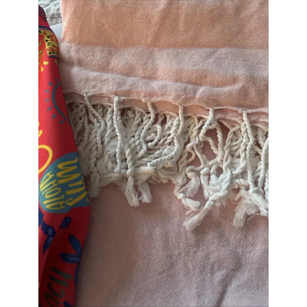 Turkish Beach Towel with Travel Bag 39 x 71 Quick Dry Sand Free Lightweight L...